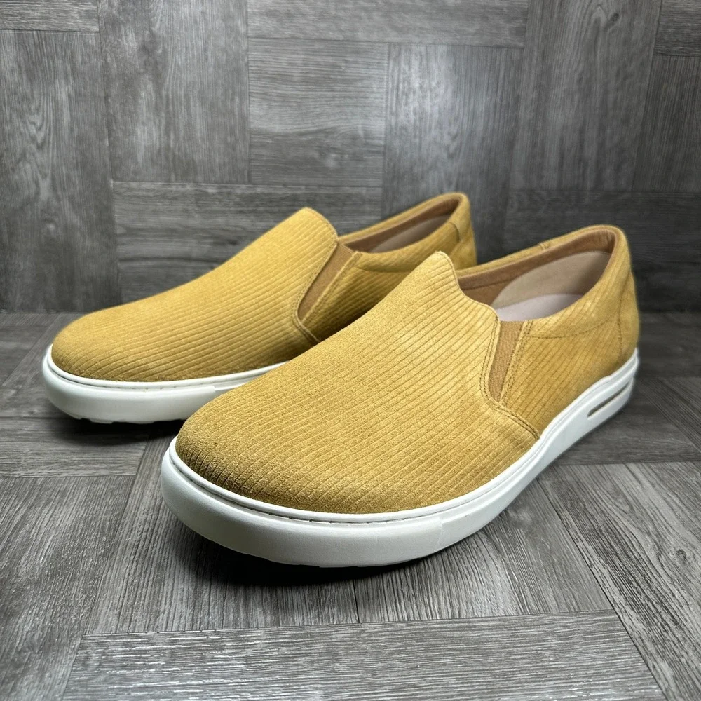 Birkenstock Oswego Slip On Mens 13 Mustard Yellow Corduroy Casual Sneaker NEW